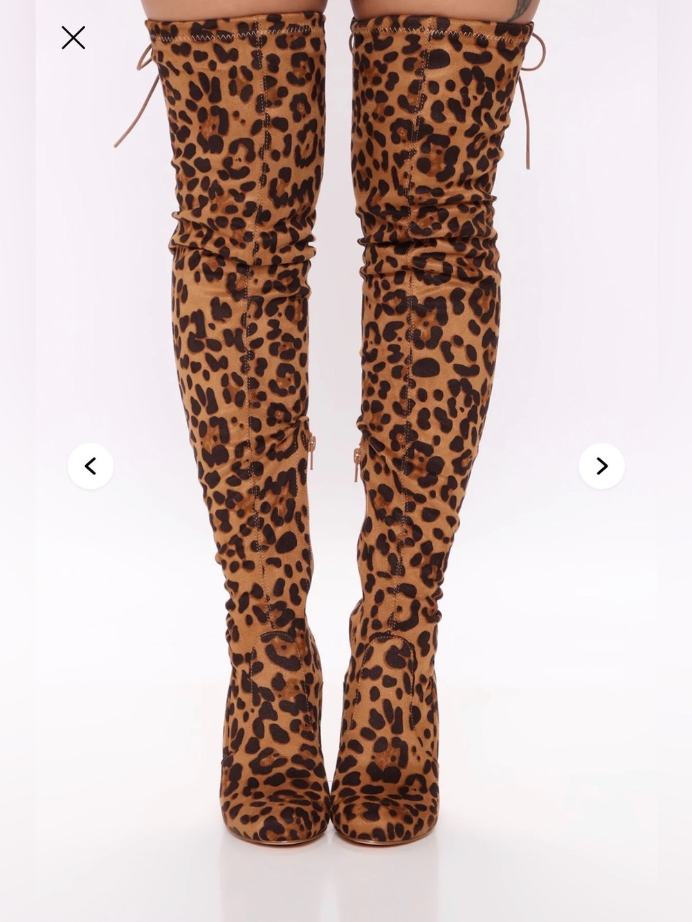 NIB Fashion Nova Leopard Print Women's CHUNKY HEEL Thigh High Boots